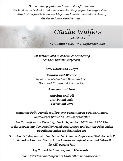 Cäcilie Wulfers